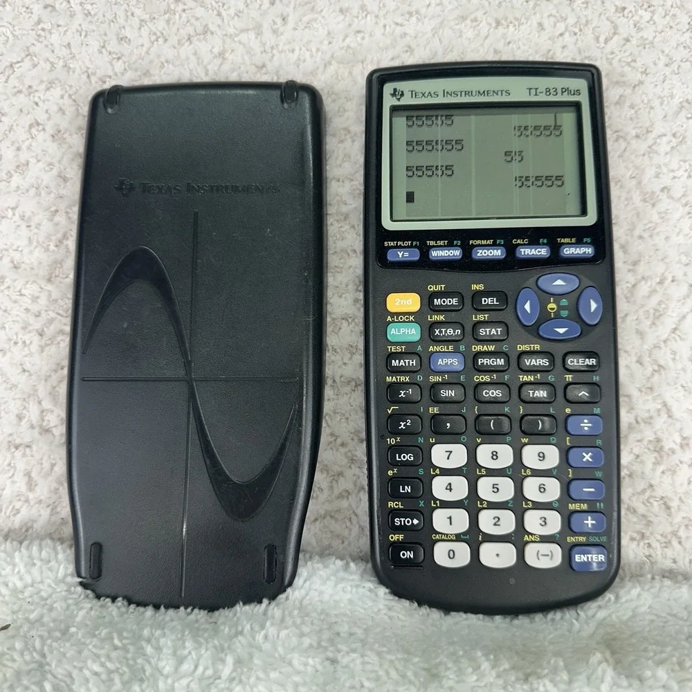 Texas Instruments TI-83 Plus Graphing Calculator w/Cover Lines In Screen Works